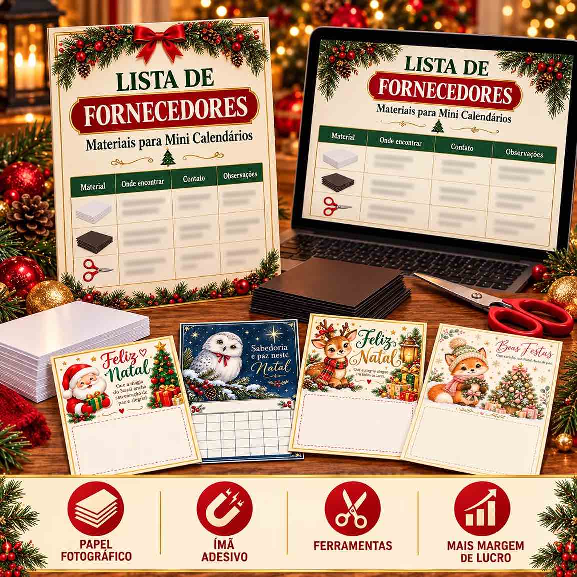 Lista de Fornecedores de Materiais para Mini Calendários